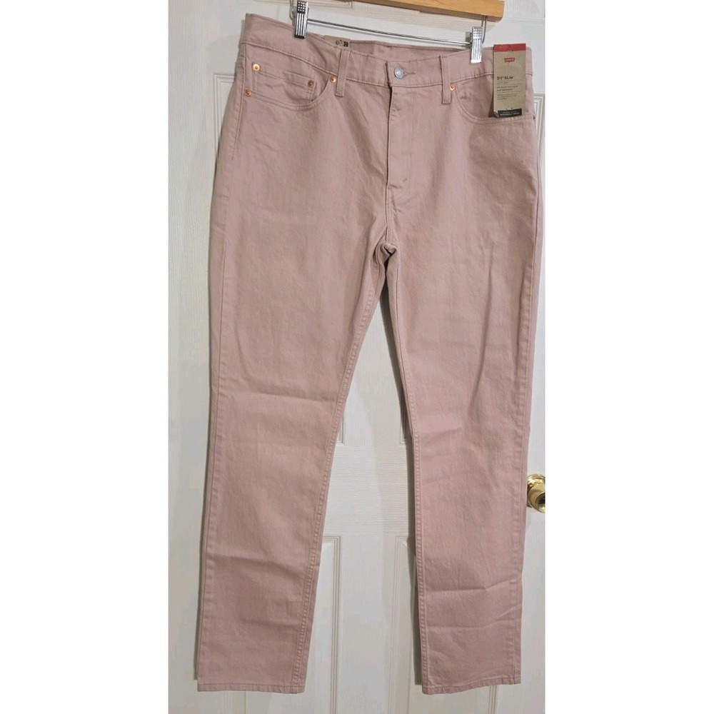Levi's 511 Slim Mens Jeans 36x34 Pink Levi's Ease Sits Below Waist NEW